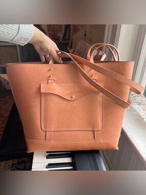 Immodest Cotton Raw Leather Bucket Tote Purse